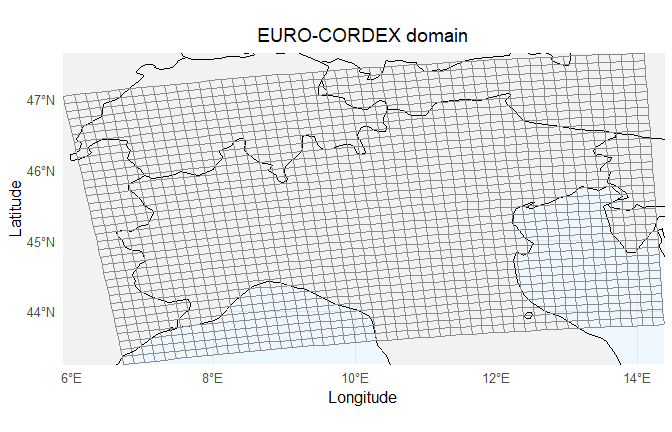 EURO-CORDEX rotated grid domain.